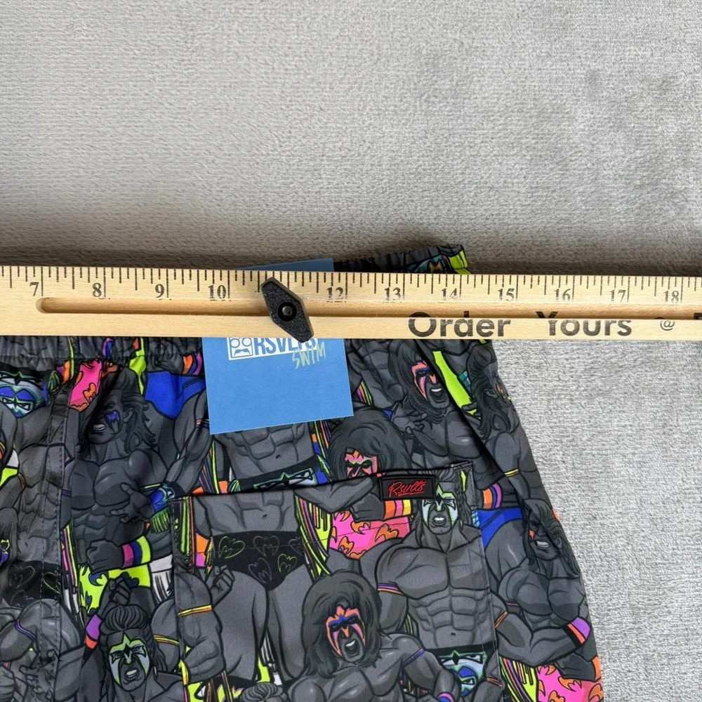 RSVLTS x Spirit of The Ultimate Warrior Swim Shorts Mens Small Gray $70 WWE NWT